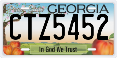 GA license plate CTZ5452
