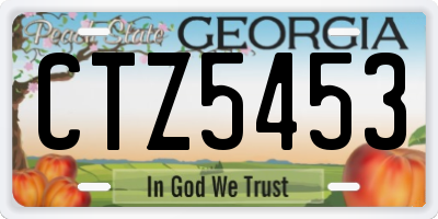 GA license plate CTZ5453