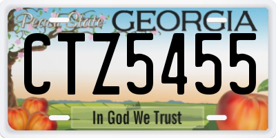 GA license plate CTZ5455