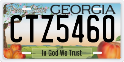GA license plate CTZ5460