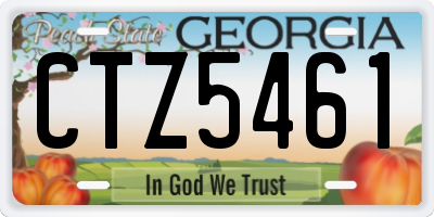 GA license plate CTZ5461