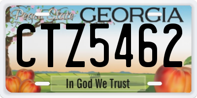GA license plate CTZ5462
