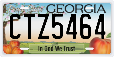 GA license plate CTZ5464