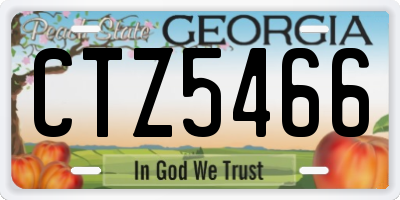 GA license plate CTZ5466