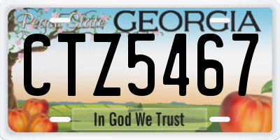 GA license plate CTZ5467