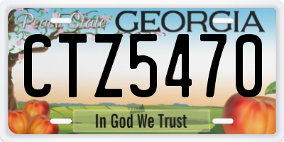GA license plate CTZ5470