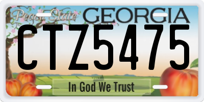 GA license plate CTZ5475