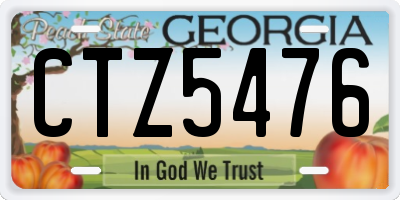 GA license plate CTZ5476