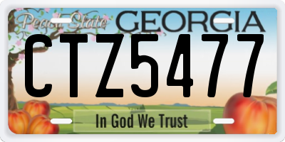 GA license plate CTZ5477