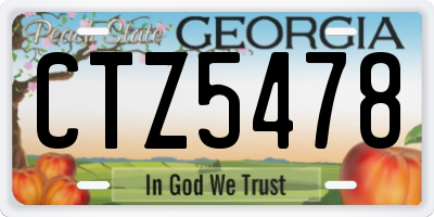 GA license plate CTZ5478