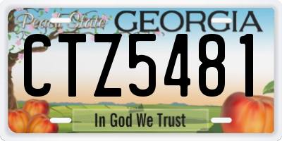 GA license plate CTZ5481