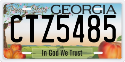 GA license plate CTZ5485