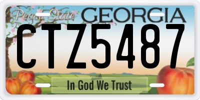 GA license plate CTZ5487