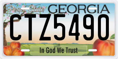 GA license plate CTZ5490