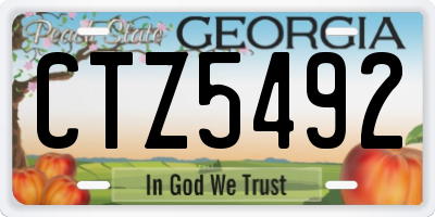 GA license plate CTZ5492