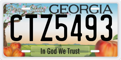 GA license plate CTZ5493