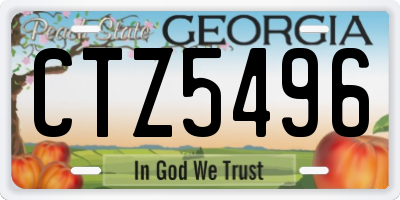 GA license plate CTZ5496