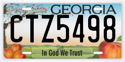 GA license plate CTZ5498