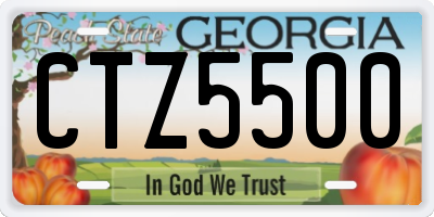 GA license plate CTZ5500