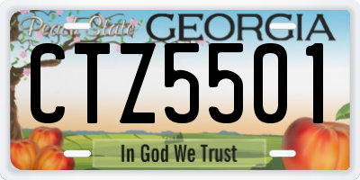 GA license plate CTZ5501