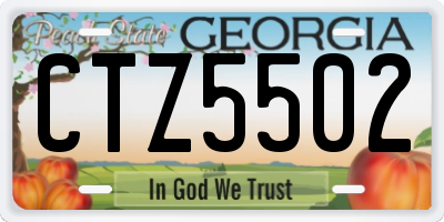 GA license plate CTZ5502
