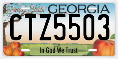 GA license plate CTZ5503