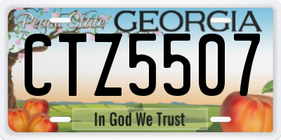 GA license plate CTZ5507