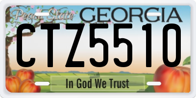 GA license plate CTZ5510