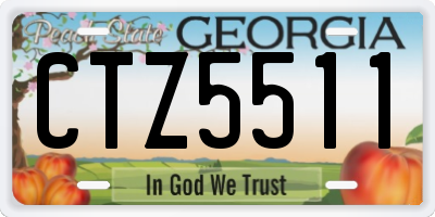 GA license plate CTZ5511