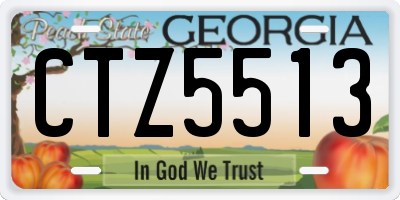 GA license plate CTZ5513