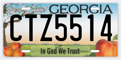 GA license plate CTZ5514