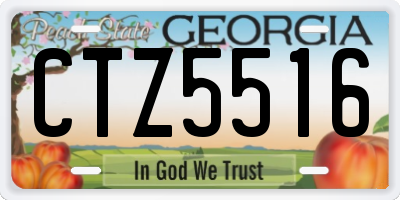 GA license plate CTZ5516