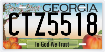 GA license plate CTZ5518