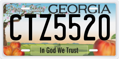 GA license plate CTZ5520