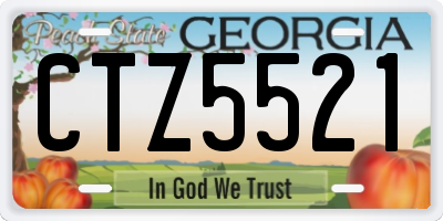 GA license plate CTZ5521