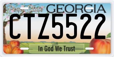 GA license plate CTZ5522