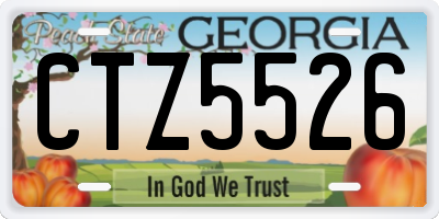 GA license plate CTZ5526
