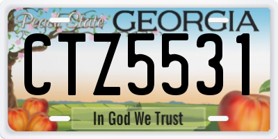 GA license plate CTZ5531
