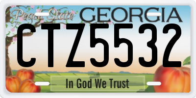 GA license plate CTZ5532