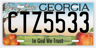 GA license plate CTZ5533