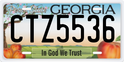 GA license plate CTZ5536