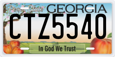 GA license plate CTZ5540