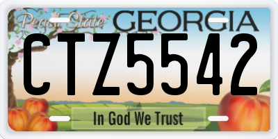 GA license plate CTZ5542