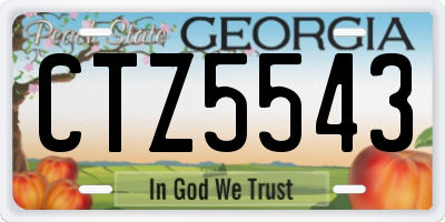 GA license plate CTZ5543