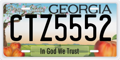 GA license plate CTZ5552