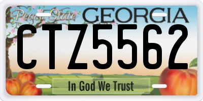 GA license plate CTZ5562