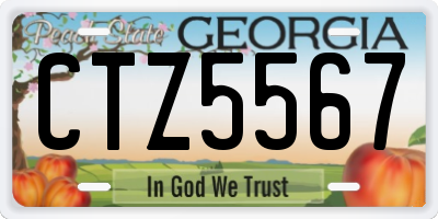 GA license plate CTZ5567