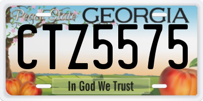GA license plate CTZ5575