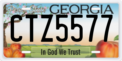 GA license plate CTZ5577