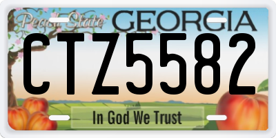 GA license plate CTZ5582